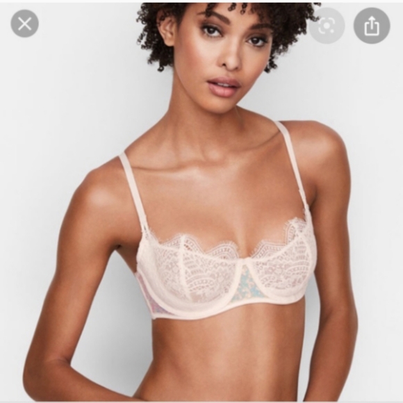VS Victoria's Secret Dream Angels Pushup Bra Without Padding 32C Lace Sequined - Picture 1 of 7